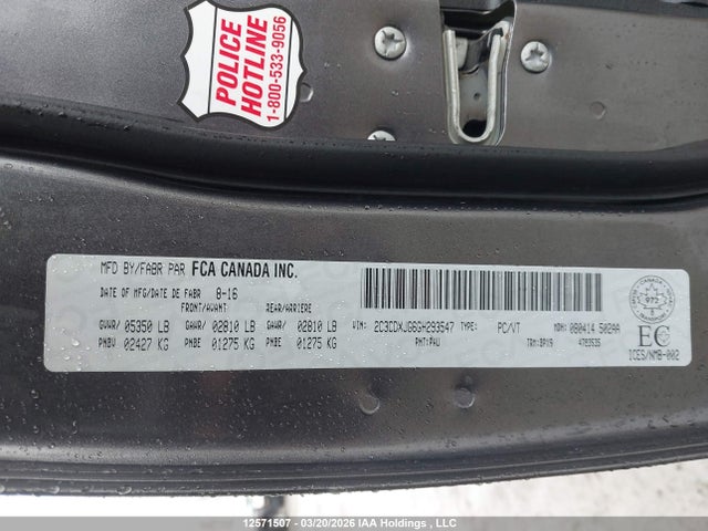 Продаж на аукціоні авто 2016 Dodge Charger Sxt, vin: 2C3CDXJG6GH293547, номер лоту: 12571507