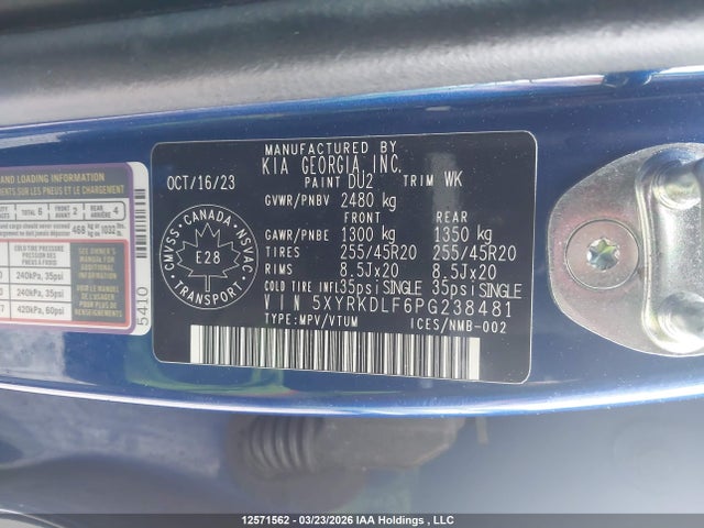 5XYRKDLF6PG238481 KIA Sorento