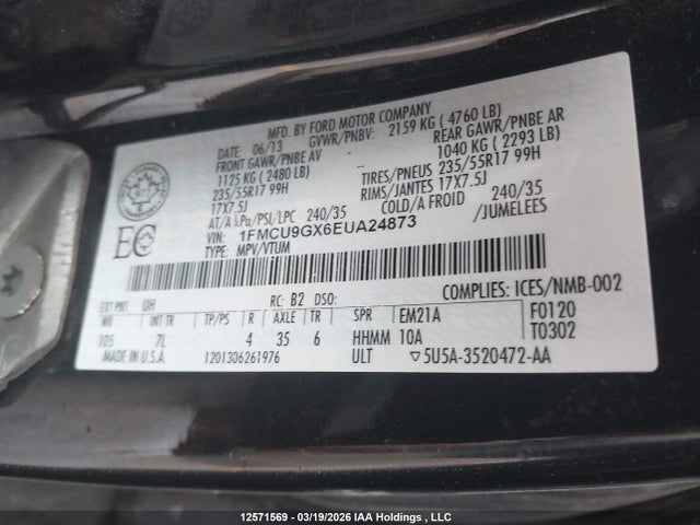 1FMCU9GX6EUA24873 Ford Escape