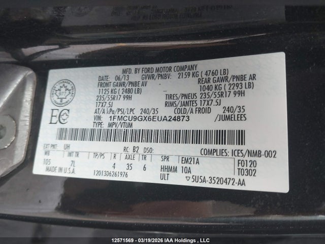 1FMCU9GX6EUA24873 Ford Escape