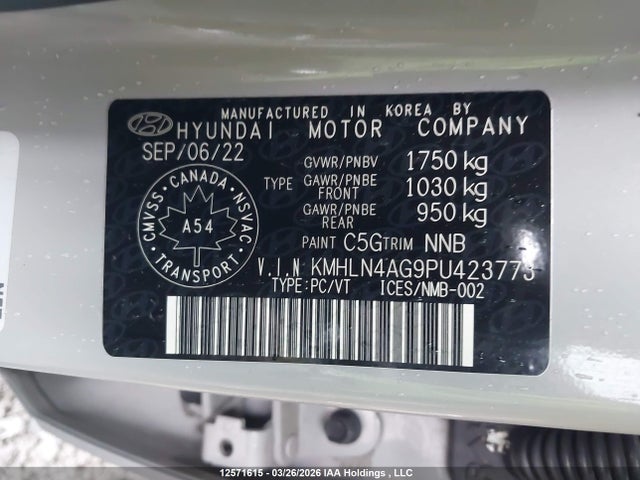 KMHLN4AG9PU423773 Hyundai ELANTRA SEL