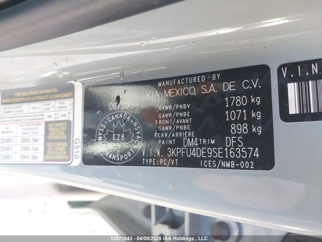 3KPFU4DE9SE163574 KIA K4 Ex/ex+