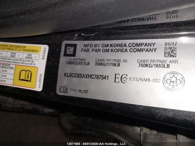 Продажа на аукционе авто 2017 Chevrolet Spark, vin: KL8CC6SAXHC787541, номер лота: 12571665