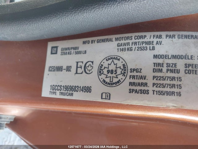 2006 Chevrolet Colorado Ls/lt მანქანა იყიდება აუქციონზე, vin: 1GCCS196968314986, აუქციონის ნომერი: 12571677