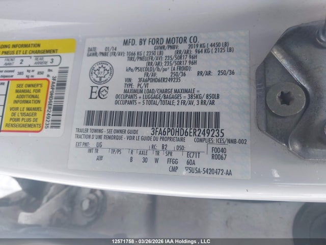 Aukcja sprzedaży 2014 Ford Fusion, vin: 3FA6P0HD6ER249235, numer aukcji: 12571758