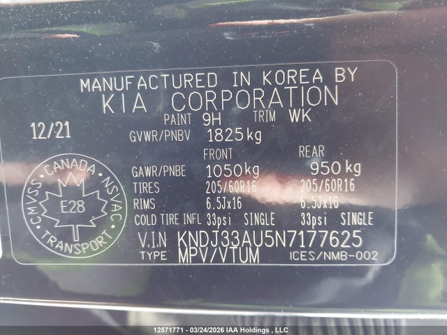 KNDJ33AU5N7177625 KIA SOUL EX
