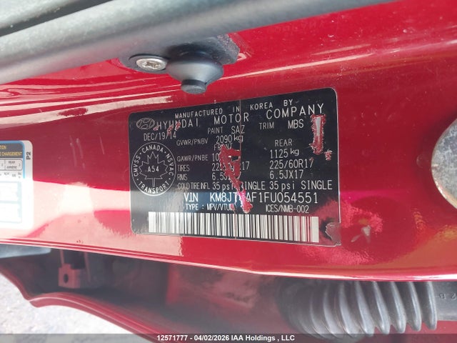 KM8JTCAF1FU054551 Hyundai Tucson Gl