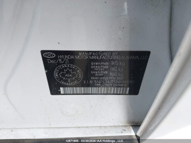 5NPEJ4J25NH148181 Hyundai Sonata Sport 1.6t 4dr