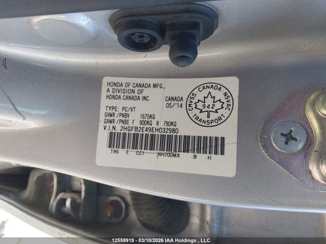 Aukcja sprzedaży 2014 Honda Civic Lx, vin: 2HGFB2E49EH032980, numer aukcji: 12559919