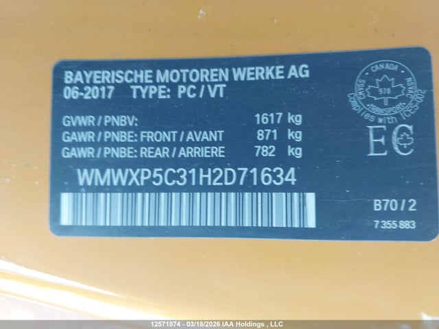 Mini 3 Door Cooper 2017 WMWXP5C31H2D71634 Image 9