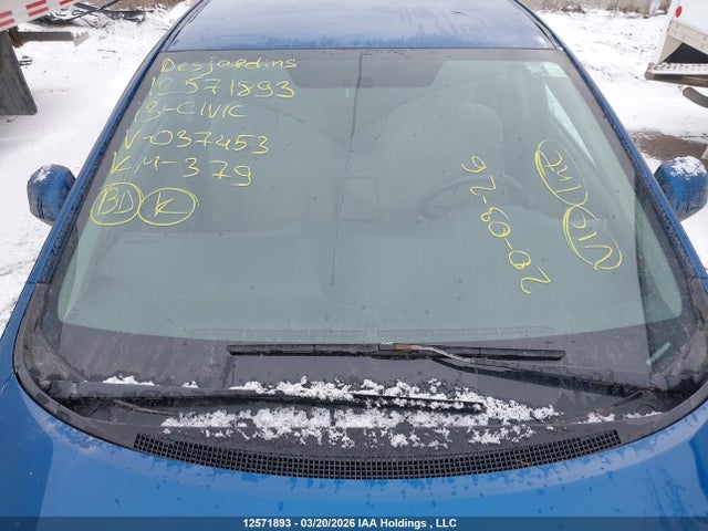 12571893 :رقم المزاد ، 2HGFB2F44DH037453 vin ، 2013 Honda Civic Lx مزاد بيع