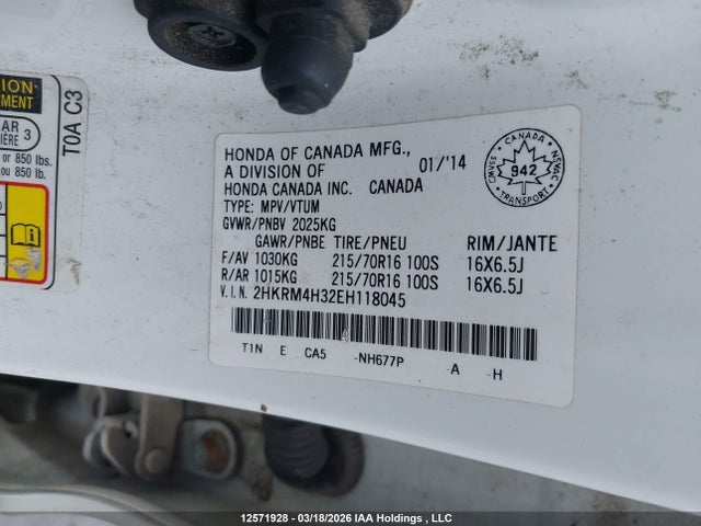 2HKRM4H32EH118045 Honda CR-V LX