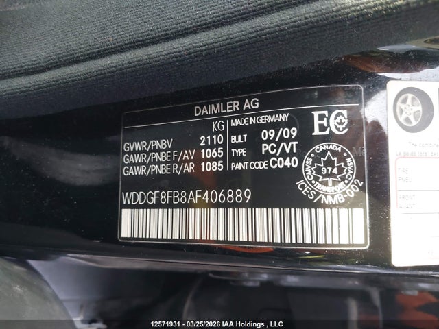 2010 Mercedes-benz C 250 4matic მანქანა იყიდება აუქციონზე, vin: WDDGF8FB8AF406889, აუქციონის ნომერი: 12571931