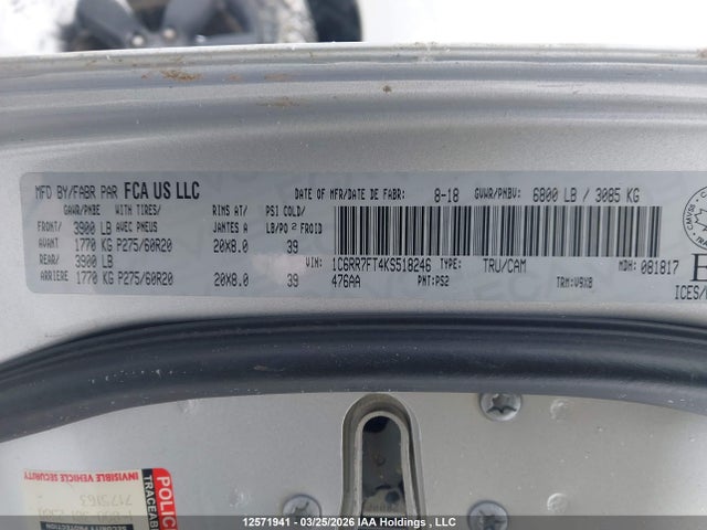 1C6RR7FT4KS518246 RAM 1500 Classic St