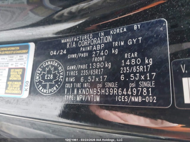 KNDNB5H39R6449781 KIA A3