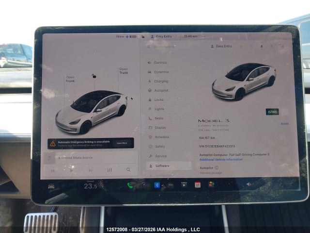 Aukcja sprzedaży 2019 Tesla Model 3 Long Range/performance, vin: 5YJ3E1EB4KF423313, numer aukcji: 12572008