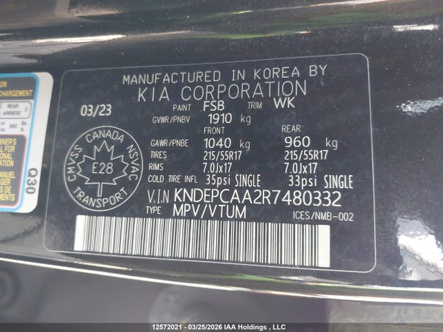 KNDEPCAA2R7480332 KIA Seltos Lx