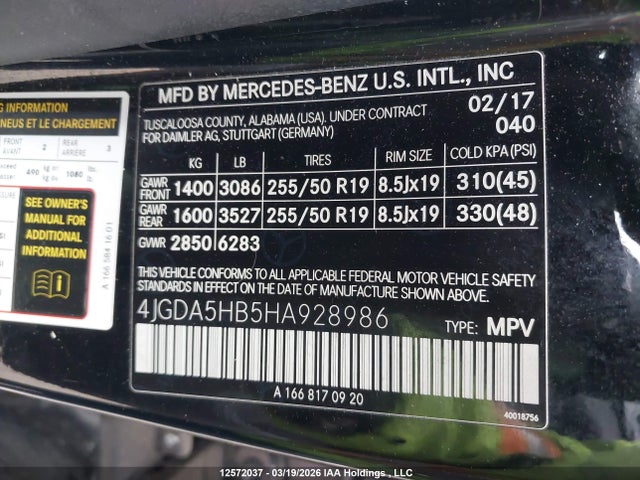 4JGDA5HB5HA928986 Mercedes-Benz Gle 350 4matic