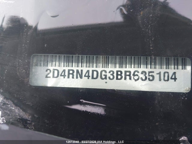 12572048 :رقم المزاد ، 2D4RN4DG3BR635104 vin ، 2011 Dodge Grand Caravan Express مزاد بيع