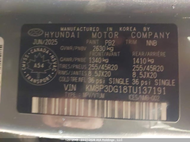 KM8P3DG18TU137191 Hyundai Santa Fe Hybrid Preferred