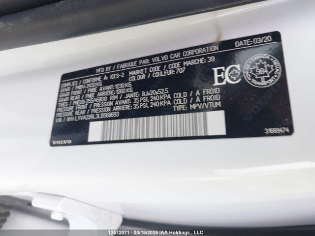 LYVA22RL3LB568693 Volvo Xc60 T6 Inscription