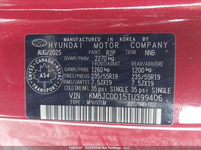 KM8JCDD15TU399406 Hyundai Tucson N-line Hybrid Awd
