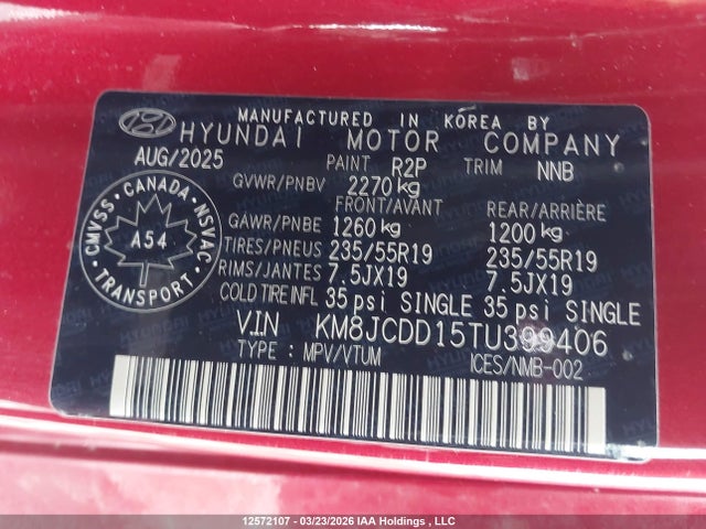 KM8JCDD15TU399406 Hyundai Tucson N-line Hybrid Awd