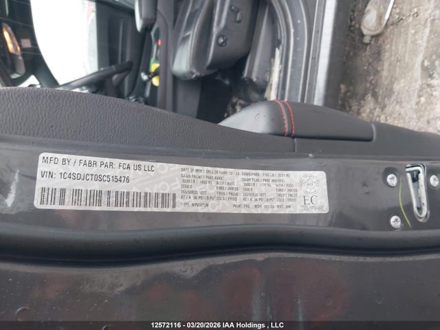 Aukcja sprzedaży 2025 Dodge Durango R/t, vin: 1C4SDJCT0SC515476, numer aukcji: 12572116