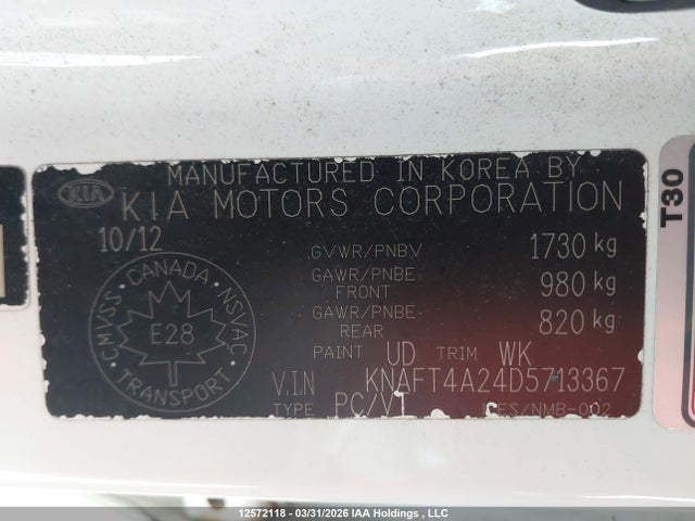 Aukcja sprzedaży 2013 Kia Forte, vin: KNAFT4A24D5713367, numer aukcji: 12572118
