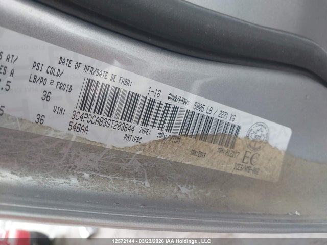 3C4PDCAB3GT203644 Dodge Journey Cvp/se Plus