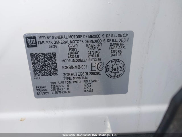 3GKALTEG6RL288291 GMC Terrain Sle