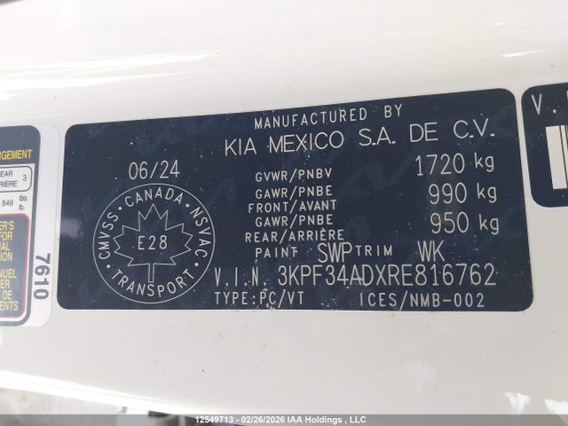 3KPF34ADXRE816762 KIA Forte Ex/ex Premium/ex+