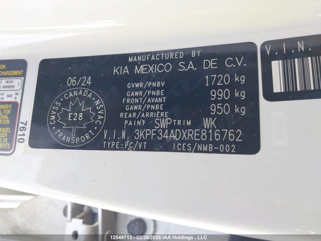 3KPF34ADXRE816762 KIA Forte Ex/ex Premium/ex+