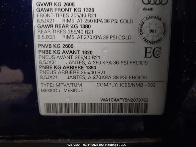 Audi Sq5 Prestige 2022 WA1C4AFY5N2073763 Image 9