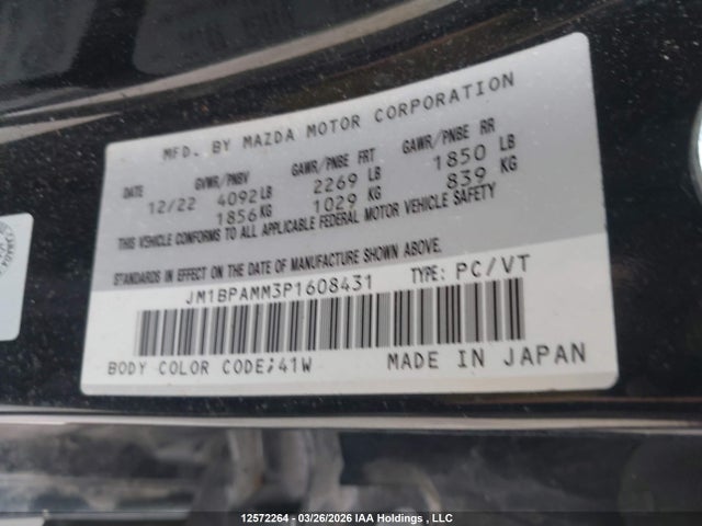 JM1BPAMM3P1608431 Mazda MAZDA3