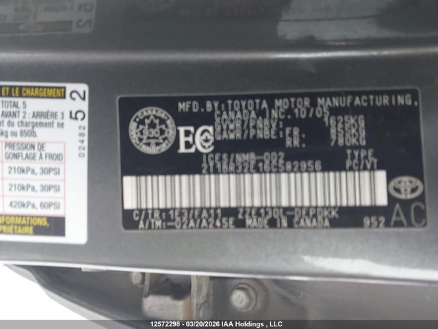 Aukcja sprzedaży 2006 Toyota Corolla Ce/le/sport, vin: 2T1BR32E16C582956, numer aukcji: 12572298