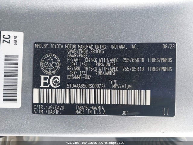Toyota Grand Highlander Xle 2024 5TDAAAB50RS008724 Image 18