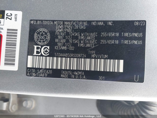 Toyota Grand Highlander Xle 2024 5TDAAAB50RS008724 Image 9