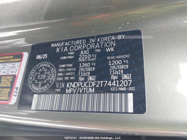 Продажа на аукционе авто 2026 Kia Sportage Lx/x-line, vin: KNDPUCDF2T7441207, номер лота: 12572331