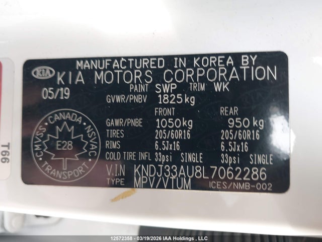 KNDJ33AU8L7062286 KIA Soul Ex/ex Anniversary Edition/ex Limited/ex Premium/ex+/gt-line Limited/gt-line Premium
