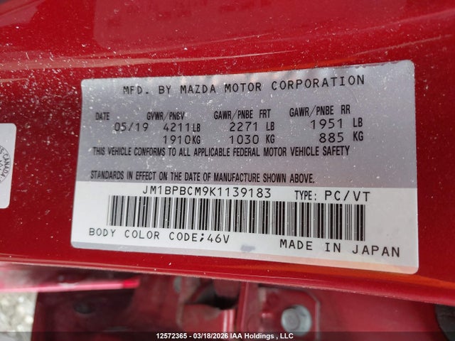 JM1BPBCM9K1139183 Mazda 3 Preferred Plus