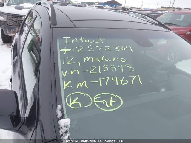 2012 Nissan Murano S/sl/le მანქანა იყიდება აუქციონზე, vin: JN8AZ1MW9CW215543, აუქციონის ნომერი: 12572369