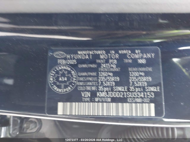 KM8JDDD21SU334153 Hyundai TUCSON HYBRID