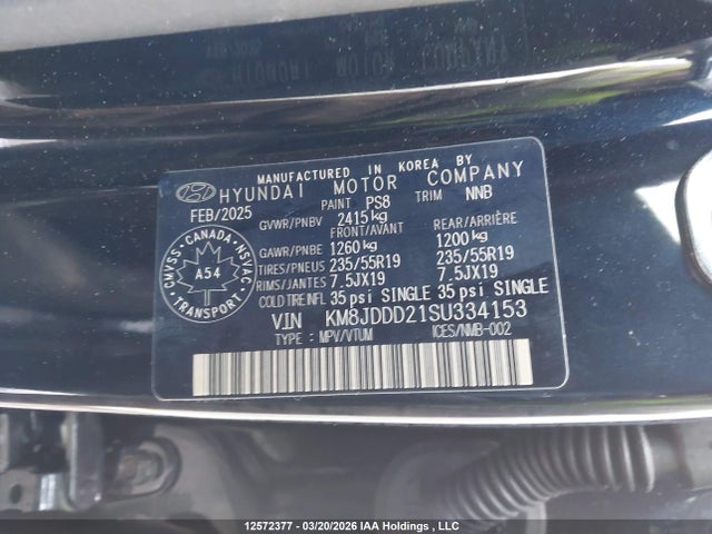 KM8JDDD21SU334153 Hyundai TUCSON HYBRID