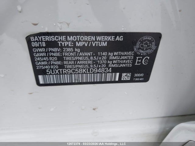 5UXTR9C58KLD94834 BMW X3 3.0I