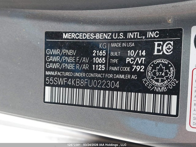 55SWF4KB8FU022304 Mercedes-Benz C 300 4matic
