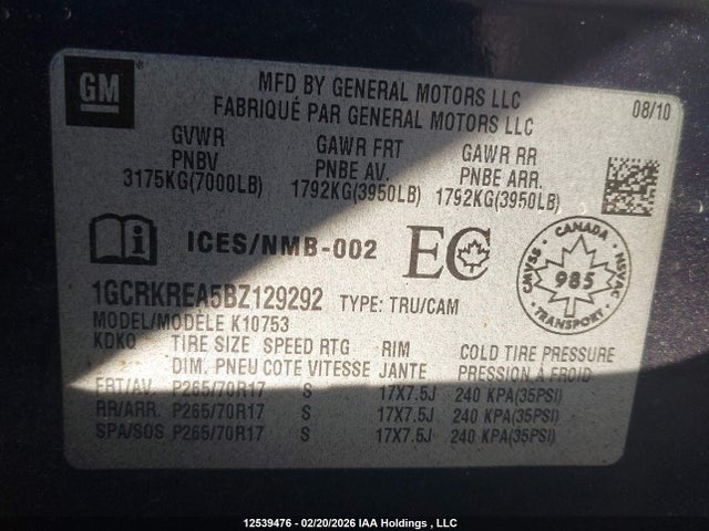 Aukcja sprzedaży 2011 Chevrolet Silverado 1500 Ls, vin: 1GCRKREA5BZ129292, numer aukcji: 12539476