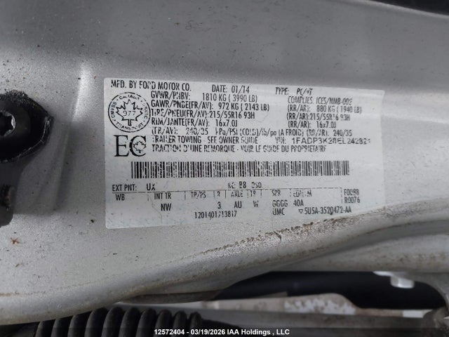 Продажа на аукционе авто 2014 Ford Focus Se, vin: 1FADP3K28EL242821, номер лота: 12572404
