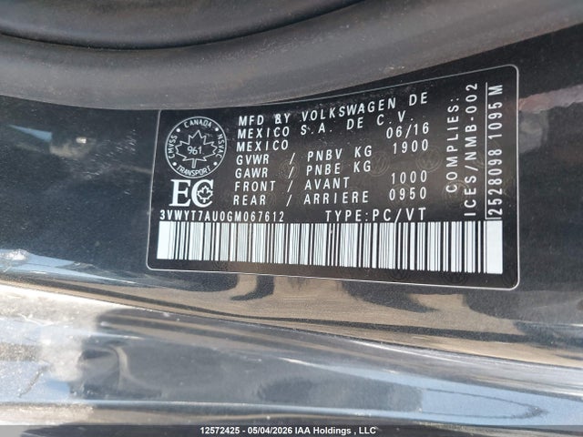 Aukcja sprzedaży 2016 Volkswagen Golf Gti 3-door/3-door Autobahn, vin: 3VWYT7AU0GM067612, numer aukcji: 12572425