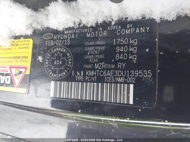 Продаж на аукціоні авто 2013 Hyundai Veloster, vin: KMHTC6AE3DU139535, номер лоту: 12572428